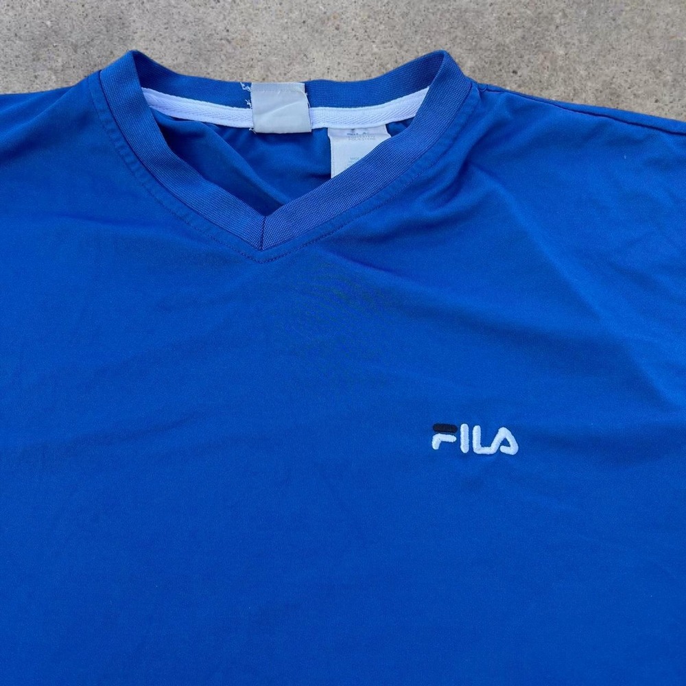Vintage Y2K‎ FILA Performa Blue Colorblock Sportswear Jersey Shirt Mens M 90s